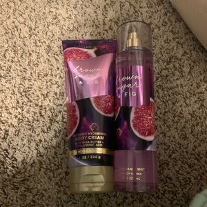 New bath and body works brown sugar and fig two piece set